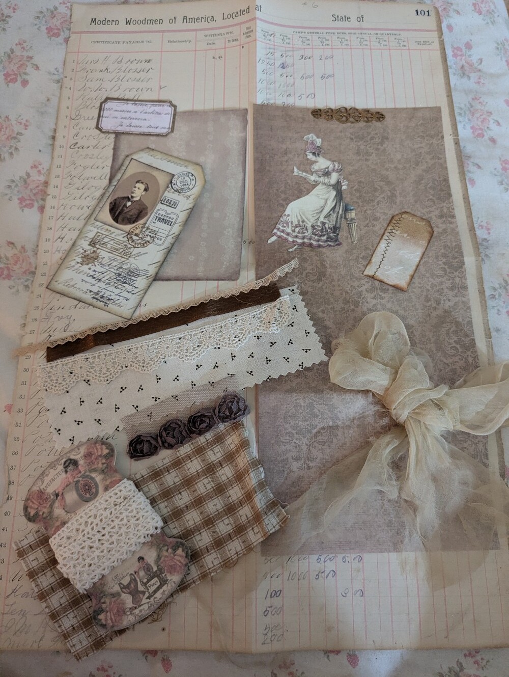 Warm Coffee Chronicles - Vintage Neutral Scrapbook Journal Embellishment Kit